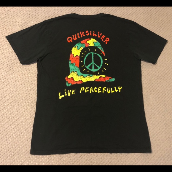 Quiksilver Other - Quicksilver Live Peacefully Black Graphic T-Shirt